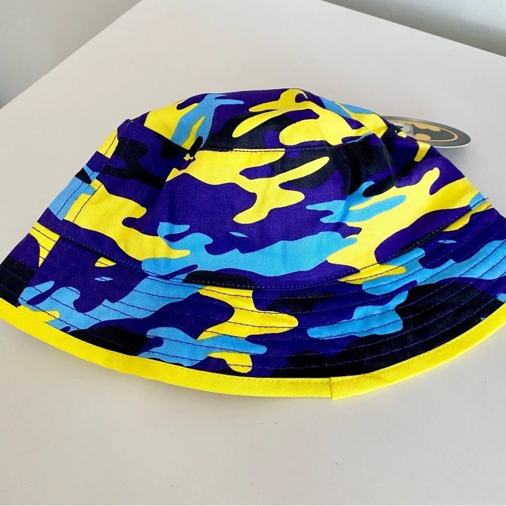 Batman Kids Camo Beach Hat - Blue, Yellow, Black